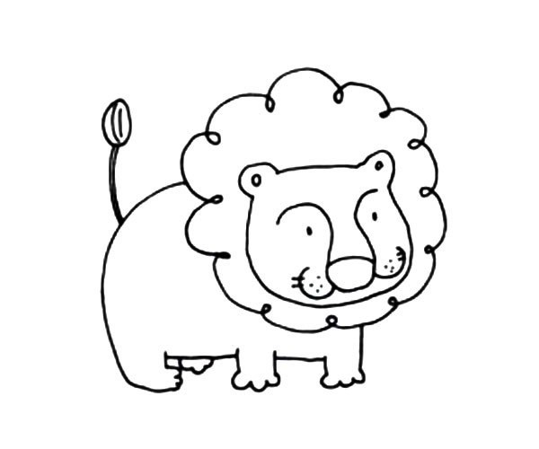 可爱动物狮子简笔画图片