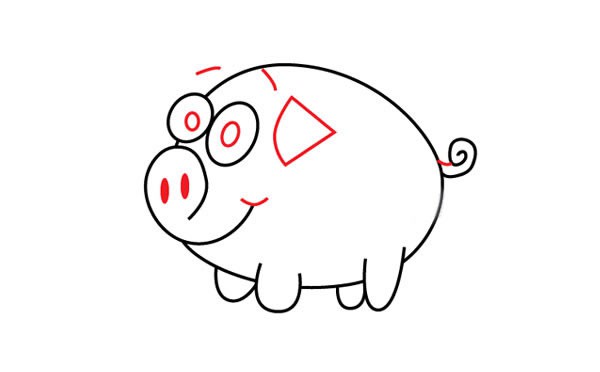 【小猪简笔画教程】简单小猪简笔画步骤图片大全