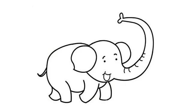 【大象简笔画教程】带颜色的大象简笔画步骤图片大全