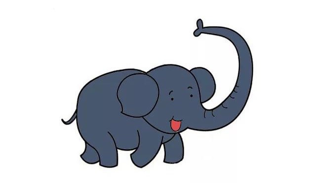 【大象简笔画教程】带颜色的大象简笔画步骤图片大全