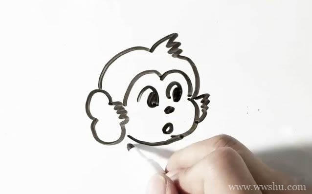 【猴子简笔画教程】简单的猴子简笔画步骤图片大全