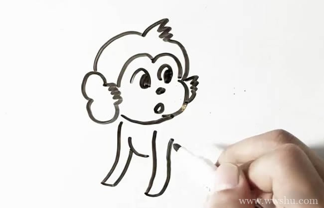 【猴子简笔画教程】简单的猴子简笔画步骤图片大全