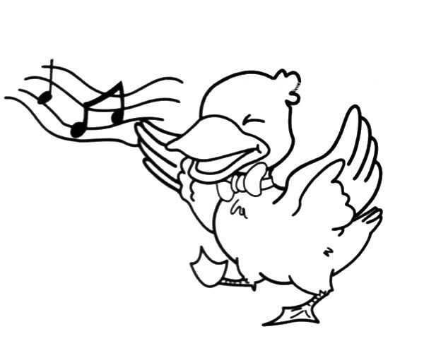爱唱歌的鸭子先生简笔画图片_卡通鸭子的简单画法