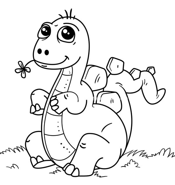 调皮的小恐龙简笔画图片_卡通恐龙的简单画法