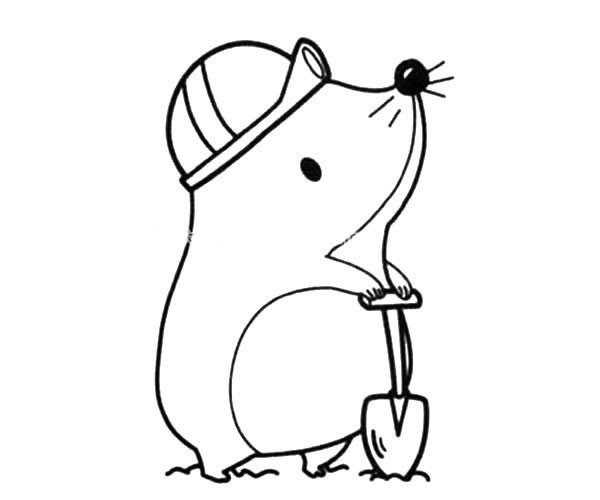 建筑工人土拨鼠简笔画图片_卡通土拨鼠的简单画法