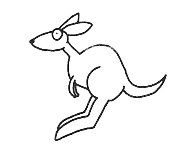 6款卡通袋鼠简笔画图片 一组简单的袋鼠画法大全