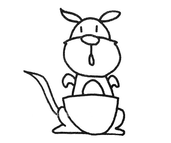 6款卡通袋鼠简笔画图片 一组简单的袋鼠画法大全