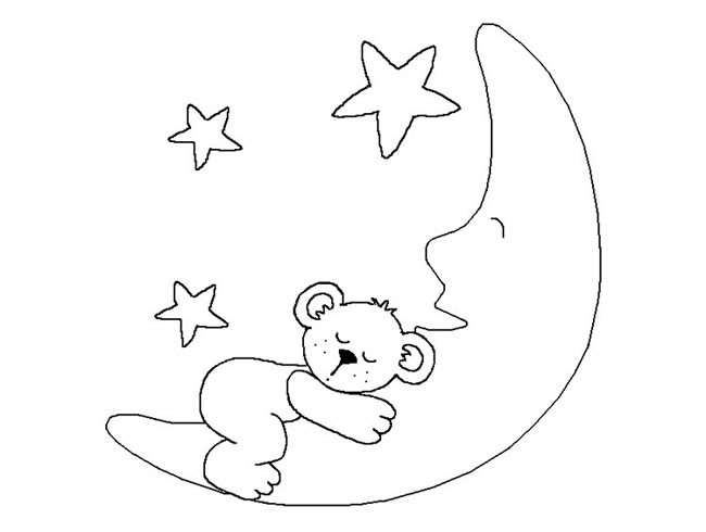 睡在月亮上的小浣熊简笔画 卡通小浣熊如何画