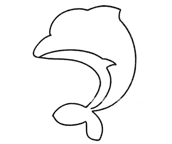 四步画出可爱的海豚简笔画步骤图解 海豚的简单画法