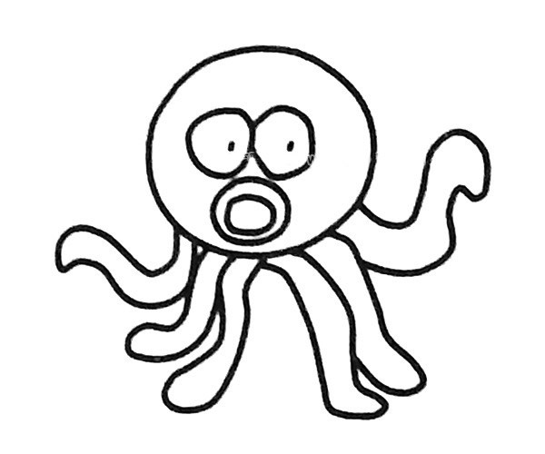 6款卡通章鱼简笔画图片 不同的卡通章鱼简单画法大全