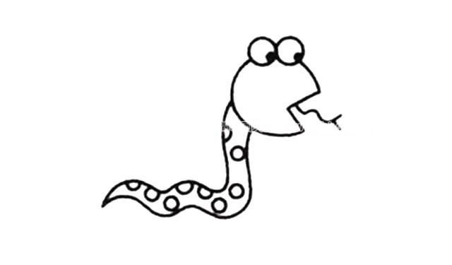 6步画出贪吃蛇简笔画步骤图解教程 贪吃蛇如何画