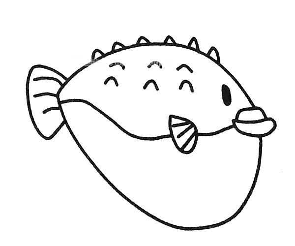 6款可爱的河豚简笔画图片 河豚的简单画法大全