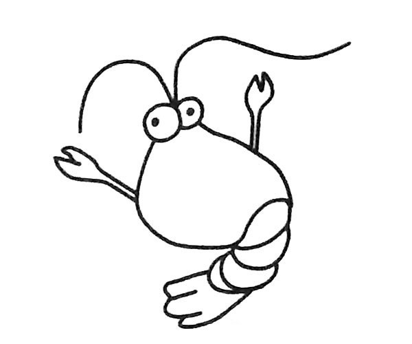 6款卡通虾的简笔画图片 卡通虾的简单画法大全