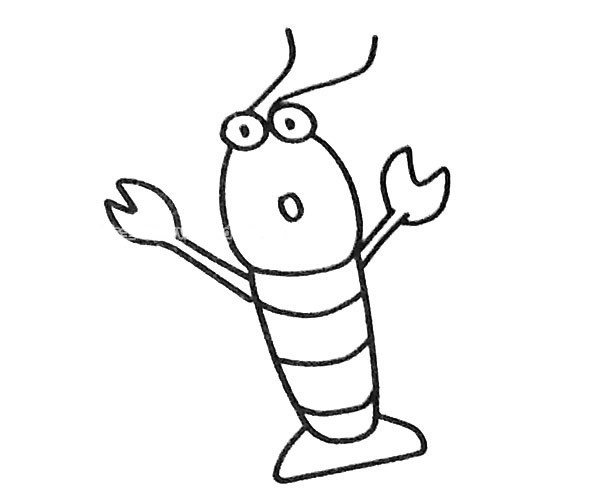 6款卡通虾的简笔画图片 卡通虾的简单画法大全