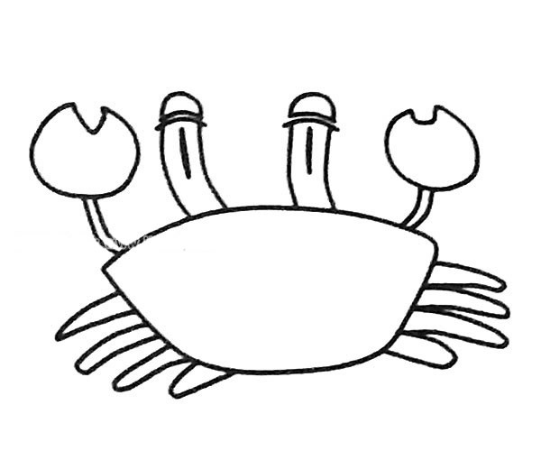 6款卡通螃蟹简笔画图片 卡通螃蟹的简单画法大全