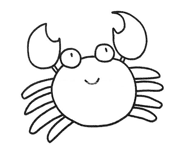 6款卡通螃蟹简笔画图片 卡通螃蟹的简单画法大全