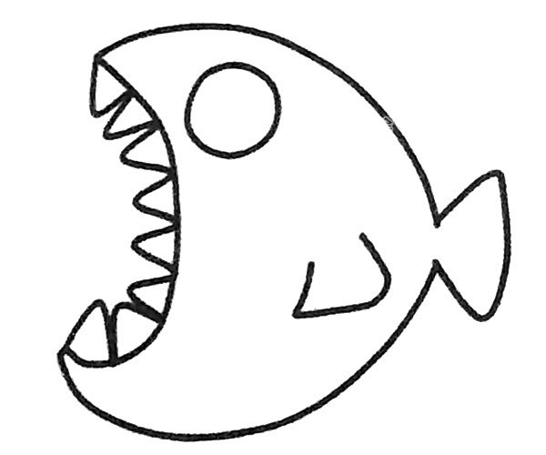 儿童学画灯笼鱼简笔画步骤图解 灯笼鱼如何画