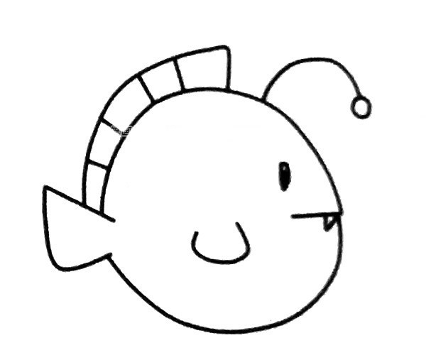 6款可爱的灯笼鱼简笔画图片 灯笼鱼的简单画法大全