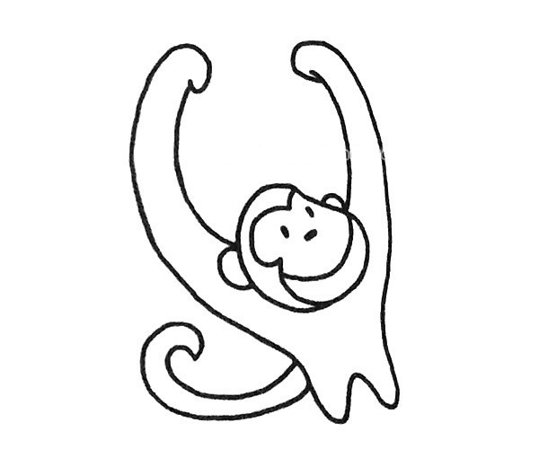 6款可爱的长臂猿简笔画图片 长臂猿的简单画法大全