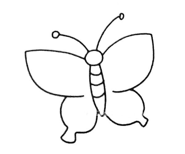 6款卡通蝴蝶简笔画图片 卡通蝴蝶的简单画法大全