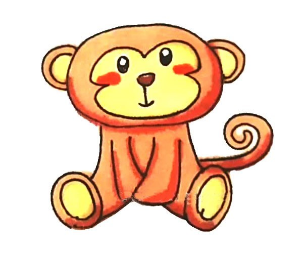 儿童学画可爱的猴子简笔画步骤教程 猴子如何画