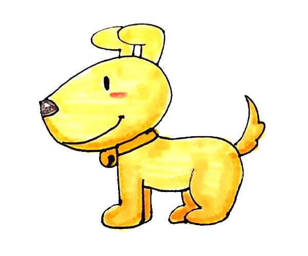 儿童学画小黄狗简笔画步骤教程 小黄狗的简单画法