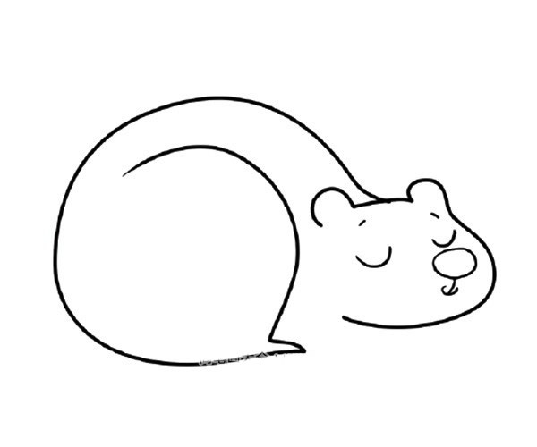 睡大觉的狗熊简笔画步骤教程 睡觉的卡通狗熊如何画