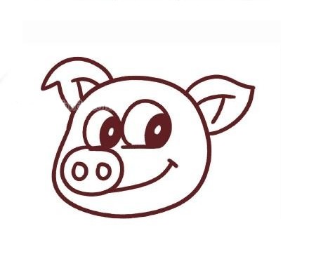 可爱的卡通小猪简笔画步骤教程 卡通小猪的简单画法