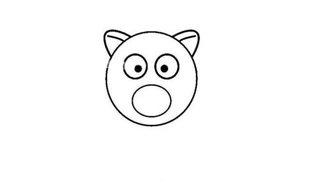 儿童学画小红猪简笔画步骤画法教程