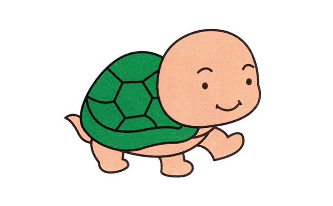 儿童学画卡通乌龟简笔画步骤图解 卡通乌龟的简单画法