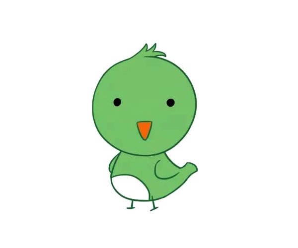 绿色的卡通小鸟简笔画图片 卡通小鸟的简单画法