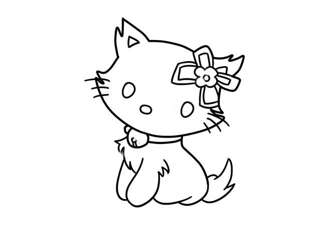 可爱的猫咪简笔画步骤图解教程 可爱的小猫简单画法