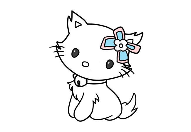 可爱的猫咪简笔画步骤图解教程 可爱的小猫简单画法