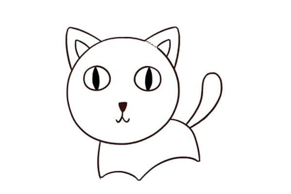 【小猫简笔画】简单六步画出小猫咪简笔画步骤教程