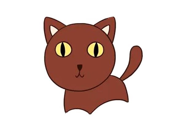 【小猫简笔画】简单六步画出小猫咪简笔画步骤教程