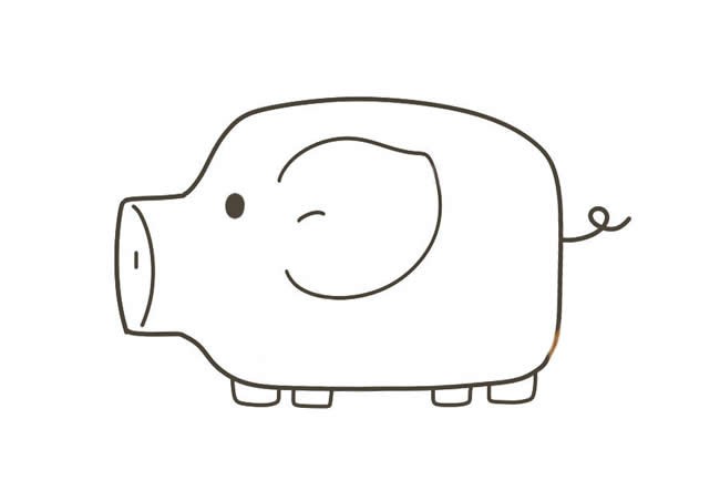 【猪的简笔画】可爱的小猪简笔画步骤图解教程