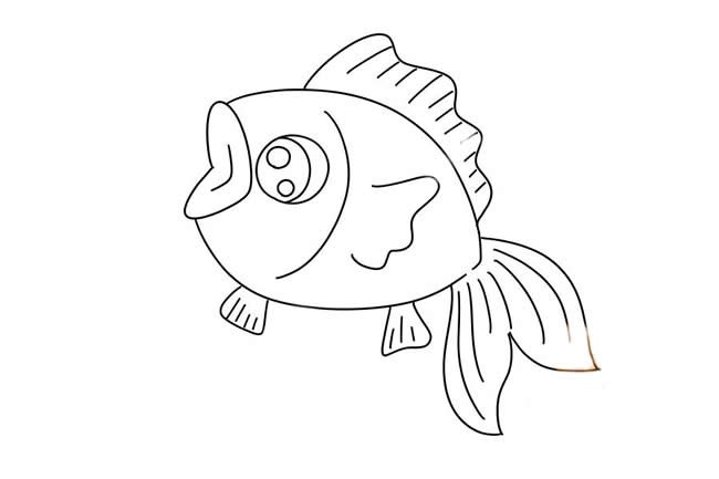 【卡通鱼简笔画】年年有鱼简笔画步骤图