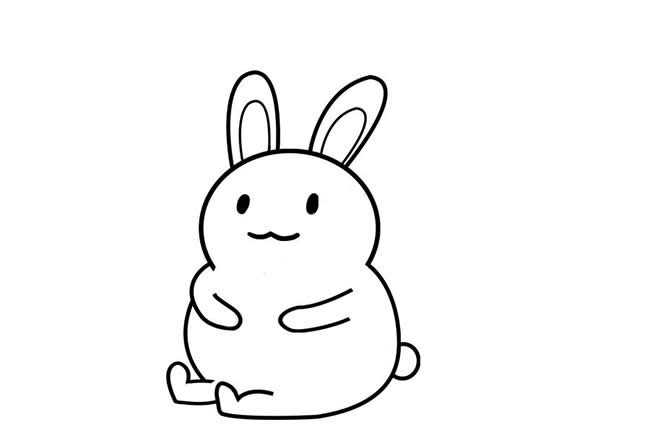 【兔子胡萝卜简笔画】小兔子背着胡萝卜简笔画步骤图教程