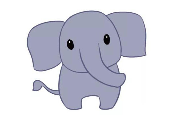 【大象简笔画教程】可爱的大象简笔画步骤图解