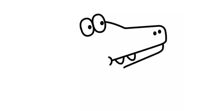 【鳄鱼简笔画】儿童卡通鳄鱼的简笔画步骤教程