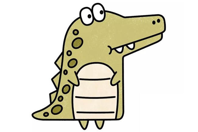 【鳄鱼简笔画】儿童卡通鳄鱼的简笔画步骤教程