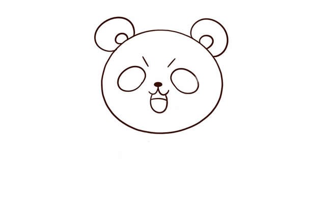 【卡通熊猫简笔画】去上学的熊猫宝宝简笔画步骤图解教程