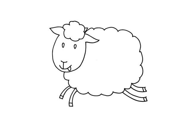 【小羊简笔画】欢快的小羊简笔画步骤图解教程