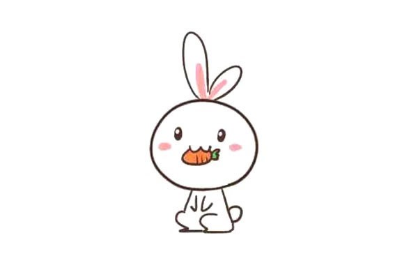 画吃胡萝卜的兔子简笔画步骤图教程 兔子胡萝卜简笔画