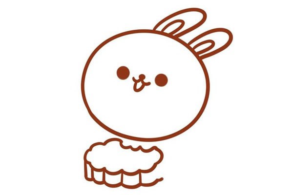 吃月饼的兔子简笔画步骤图片