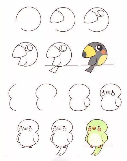 8款萌萌的小鸟简笔画步骤图解 都是你喜欢的