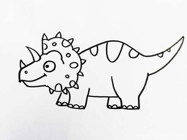 一组恐龙简笔画图片素材 小学生可以收下来