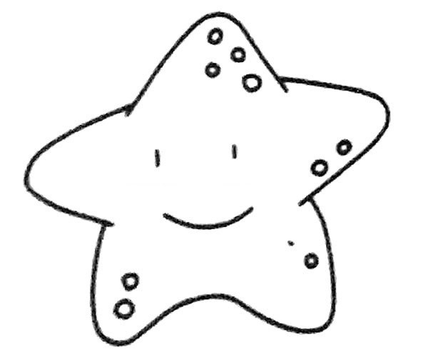 儿童学画卡通海星简笔画步骤图解 海星如何画