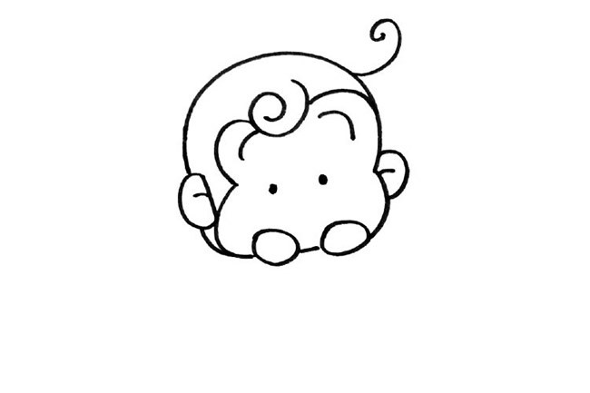 可爱的小猴子简笔画步骤图片 超简单的画法教程
