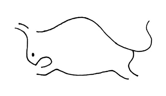 一波单线动物简笔画(大象,梅花鹿,豹子,马,狮子,骆驼,老虎)